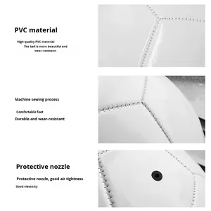 Pallone da <span class=keywords><strong>Calcio</strong></span> Promozionale Cucito a Macchina Dipinto Bianco Puro per Bambini Studenti DIY Personalizzazione con Firma <span class=keywords><strong>Calcio</strong></span> Tutto Bianco - Product Image 2