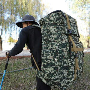 Yuandun 120L Outdoor Hiking <b>Backpack</b> <b>Large</b> Capacity Travel Bag Adjustable Shoulders Unisex Solid Color - Product Image 4