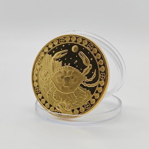 Offerta Speciale: Monete Souvenir in Oro all'Ingrosso, 12 Segni Zodiacali, Monete in Metallo Personalizzabili Placcate Oro, Monete Portafortuna - Product Image 2