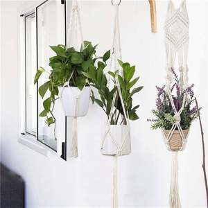 Planteur en plastique perforé, jardinières et pots, décorations murales en rotin, panier suspendu en fil métallique avec ventre en <span class=keywords><strong>bois</strong></span>, Noël - Product Image 4