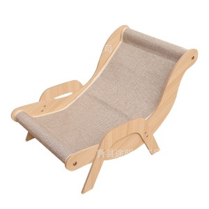 Cat Chaise Lounge Solid Wood Sisal Scratching <b>Pad</b> Pet <b>Bed</b> For Cats Durable Wear Resistant One Piece Design - Product Image 5