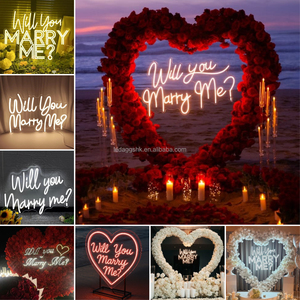 ไฟนีออน LEDA สำหรับงานแต่งงาน ป้ายไฟอะคริลิค คำว่า Will You Marry Me ไฟนีออน LED สำหรับขอแต่งงาน งานอีเว้นท์ ขายดี - Product Image 5