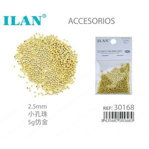 Perline Metalliche ILAN 2.5mm Oro 5g per Accessori Artigianali - Product Image 1
