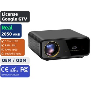 Projecteur Android GTV Widevine L1 à courte focale 2050 ANSI, le plus récent, avec IA pour jeux, laser, contes pour enfants, HIFI, haut-parleur football, Netflix, AUN U001 - Product Image 1