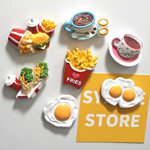 Voedselmagneten Voor Koelkast Burger Chips Kip Simulatie Keuken Magnetische Accessoires Creatieve Fotostickers Huisdecoraties