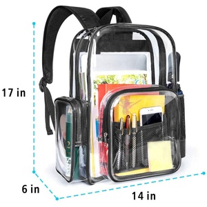 De ver <span class=keywords><strong>a</strong></span> través de <span class=keywords><strong>la</strong></span> estudiante de Pvc transparente mochila estadio plástico de seguridad aprobado claro mochila - Product Image 3