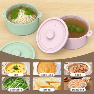 หม้อต้มอาหารซิลิโคนทนความร้อนพร้อมฝาปิดหม้อต้มอาหารซิลิโคนทนทานปราศจาก BPA ของเกาหลีเป็นมิตรต่อสิ่งแวดล้อม - Product Image 5