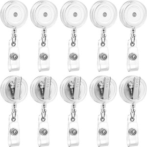Cross-border semi-transparent rotating back <b>clip</b> easy-pull <b>buckle</b> stretchable badge roll easy-pull name tag ID card <b>buckle</b> in - Product Image 4