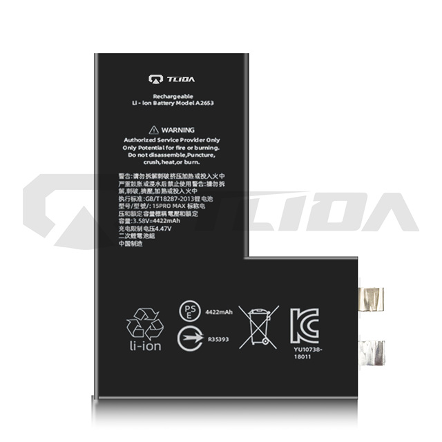 TLIDA High Quality Replacement Lithium Battery Cell for Iphone 15 Pro Max New Arrival Mobile Phone Battery Without Flex