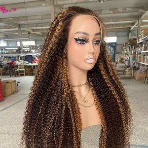 Parrucche all'ingrosso di <span class=keywords><strong>capelli</strong></span> umani brasiliani con <span class=keywords><strong>riflessi</strong></span> miele P4/27, colore Ombre, HD Lace Front, senza colla, Body Wave, Water Wave, pre-plucked - Product Image 3