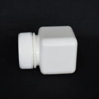 Bouteille de médecine en plastique HDPE carrée de taille mini de 50ML pour capsule de pilule de comprimé avec l'usine de base de la Chine de forme de bouchon à vis