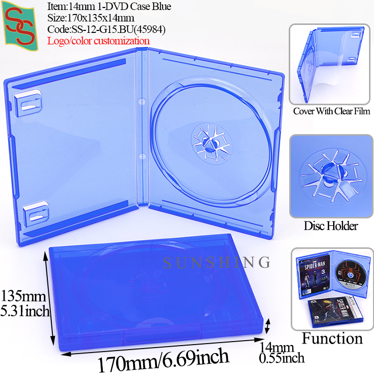 Caja de 1 DVD de 14 mm G15 - Azul