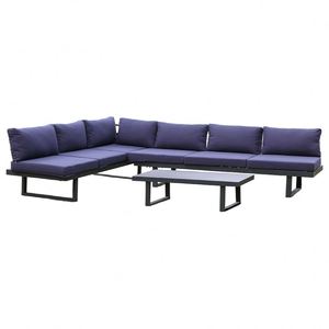 Mobilier d'extérieur moderne en aluminium 4 pièces en forme de L canapé-lit de camping en aluminium coussin sectionnel canapé d'extérieur - Product Image 6