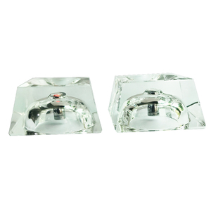 Yearscrystal 3D <span class=keywords><strong>LED</strong></span> ánh sáng cơ sở giá rẻ hình thang Tinh thể thủy tinh đứng cho hiển thị hình cầu xoay năm pha lê thủ công - Product Image 1