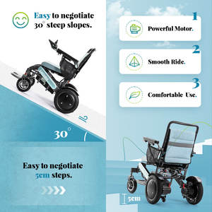 Productos calientes 2024 Silla de ruedas eléctrica todoterreno de lujo Control remoto Silla de ruedas eléctrica portátil plegable de aleación de aluminio para adultos - Product Image 4