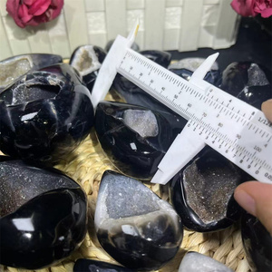 Bán buôn chữa bệnh thạch anh pha lê geode đánh bóng druzy Đen Mã Não trứng để trang trí - Product Image 4