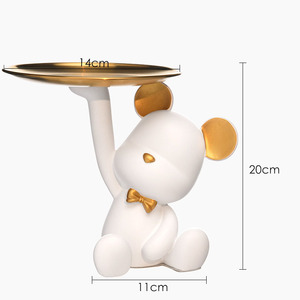 Peinture sur support fluide vierge <span class=keywords><strong>Violent</strong></span> Bear With Tray, ours en résine pour ornements décoratifs - Product Image 6