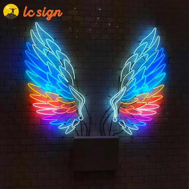 Lc Sign LED Neon Sign Illuminated Logo Acrylic Wing Love Wedding Custom Neon Signs Word Lights for Home Bar