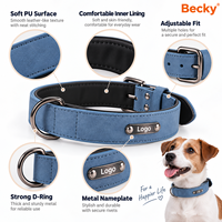 Collier pour chien en cuir réglable personnalisé avec logo, vente en gros du fabricant, collier d'identification pour animaux de compagnie, collier de luxe en PU pour chien