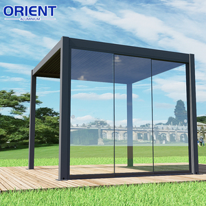 Pergola di Design contemporaneo in alluminio per esterni con <span class=keywords><strong>vetro</strong></span> con Pergola scorrevole in <span class=keywords><strong>vetro</strong></span> liscio e bellissimo pergolato in <span class=keywords><strong>vetro</strong></span> - Product Image 6