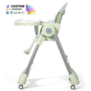 <span class=keywords><strong>Chaise</strong></span> haute pour bébé en plastique compacte et luxueuse, ergonomique, pliable, réglable, avec roulettes - Product Image 3