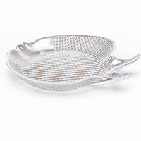 Assiette de service en verre transparent en forme de poisson, texturée, pour fruits de mer, sushis, fruits et desserts, idéale pour hôtels et restaurants - Vente en gros usine