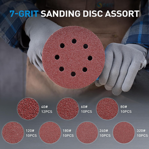 Disponibili 72 Dischi Abrasivi da 5 Pollici con 8 Fori a Strappo, Grana 40/60/80/120/180/240/320 <span class=keywords><strong>per</strong></span> <span class=keywords><strong>Levigatrice</strong></span> Roto-Orbitale, Consegna Rapida - Product Image 4