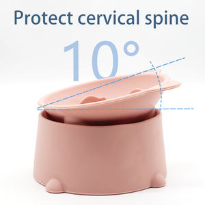 Tazón de comida para gatos elevado con boca oblicua de altura ajustable de nuevo diseño, protege la columna cervical, tazón de silicona para gatos - Product Image 3