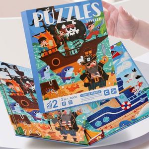 Livre de puzzle magnétique 3-en-1 pour tout-petits, série Rêve de transport : Princesse, Dinosaure, Astronef, Pirate - Product Image 6