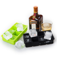 Bac à glaçons en silicone robuste à 8 cavités - Moule de congélation carré grand format anti-déversement réutilisable avec couvercle sécurisé et design personnalisable