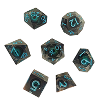 Ensemble de dés Feeron Liquid Core Dragon Eye D&D - 7 pièces en résine polyédrique durable, comprend un gobelet à dés et une boîte, cadeau sur le thème de Noël
