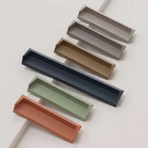 미니멀리스트 이탈리아 스타일 매립형 알루미늄 합금 손잡이 (옷장, 수납장, 신발장, TV 장식장용) - Product Image 1