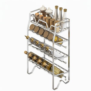 <b>Stainless</b> <b>Steel</b> Spice Rack Multilayer Condiment Organizer <b>Shelf</b> <b>Kitchen</b> Countertop Storage Holder - Product Image 2