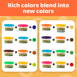 Zhorya - Juego de 10 colores de arcilla para modelar, no tóxica, suave, para niños, manualidades, juguete educativo, kit de masa para modelar - Product Image 4
