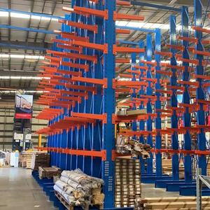 מדפי קנטילבר מתכווננים באיכות גבוהה, מדפי פלדה תעשייתיים עמידים למחסן צינורות ועץ - Product Image 6