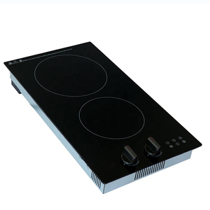 Table de cuisson à plaques céramiques horizontales doubles intégrées, 2 brûleurs, cuisinière à <span class=keywords><strong>induction</strong></span> électrique intégrée et sur plan de travail <span class=keywords><strong>pour</strong></span> usage domestique - Product Image 4