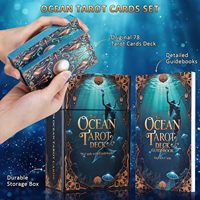 Cartes de tarot personnalisables en papier avec feuille d'aluminium bleue, coins biseautés, vente en gros, estampage à chaud, impression couleur, PET, imperméables, pour la famille