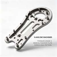 Plaque de fixation médicale en acier inoxydable de grade 4 usinée CNC 5 axes, motif de trous de vis personnalisé pour l'usinage d'implants médicaux