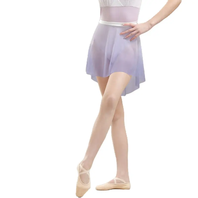 여성 발레 앞치마 투투 새로운 고품질 그라데이션 부드러운 그물 연습 레오타드 스커트 성인 우아함 발레 댄스 드레스