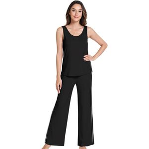 Ensemble de pyjamas pour femmes en viscose de bambou, débardeur doux, pantalon long, vêtements de nuit sans manches, vêtements de nuit décontractés pour femmes, ensembles de pyjamas en modal - Product Image 1