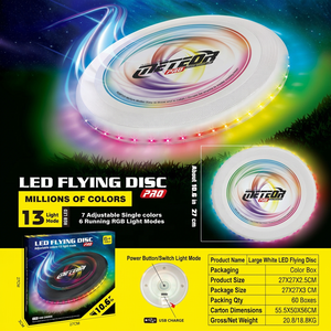 Jouets sportifs Chengji Flying Disc, 13 modes lumineux, disque volant rechargeable qui brille dans le noir pour le camping en plein air - Product Image 2