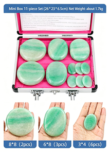 Juego de Piedras de Masaje de Jade Verde para <span class=keywords><strong>Spa</strong></span> en Casa, Alivio de Presión, Masaje Corporal y de Brazos, Redondas, Xiuyan - Product Image 6