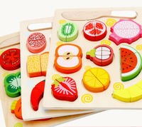 Bestverkochte houten magnetische snijspeelgoed voor kinderen, fruit- en groentekitchen speelgoed cadeauset