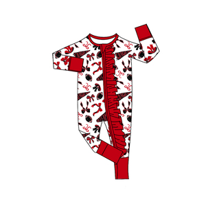 Personalizado bebé púrpura lazos Halloween impresión niños al por mayor mameluco de manga larga mono niño lindo dormir conjunto - Product Image 2