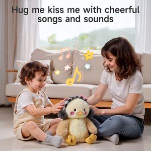 Tumama Kids Educativo Animal de peluche Juguetes electrónicos Repetición Cantando Hug Me Kiss Me Chick Juguete musical de peluche para niños pequeños de 36M - Product Image 5