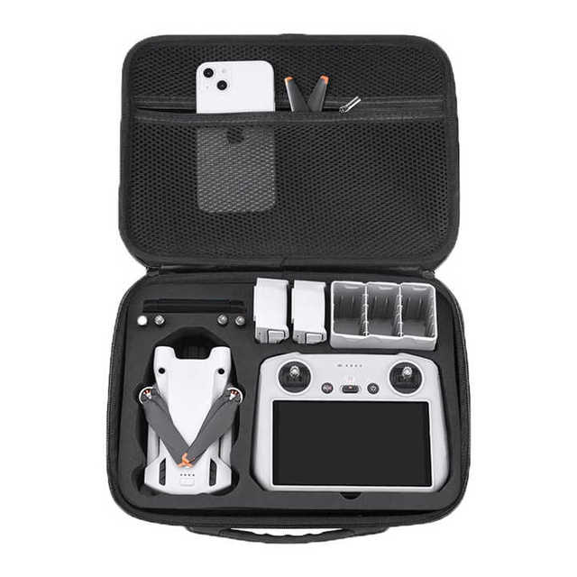 Portable for DJI Mini 3/Mini 3 Pro Drone Storage Case Classic Style Zipper Closure Hard Eva Bag Shockproof Travel Handbag