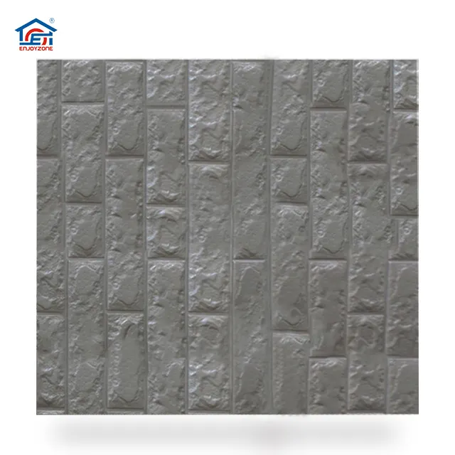 3D PE Foam Embossed Waterproof Brick Stone Wall Decor Stickers Wallpaper For Kids Bedroom Living Room