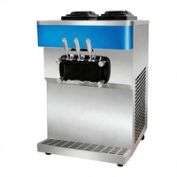 Commerciële RVS tafelmodel soft serve ijsmachine 30L/u fruit & melk compatibel hoge capaciteit ijsmachine