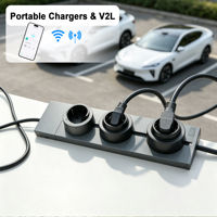Chargeur EV portable 3,5 kW 16 A Mode 2 EVSE, chargeur de véhicule électrique 240 V, adaptateur V2L, Type 2 Type 1 GBT, prise personnalisée