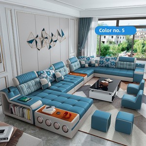 Canapé de salon en forme de U, technique, en éponge de latex, détachable et lavable, pour appartements grands et petits, style moderne et simple, vente directe usine - Product Image 1
